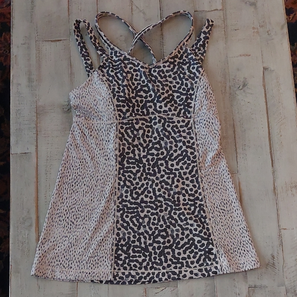 Lululemon Leopard Print Strappy Tank Top
